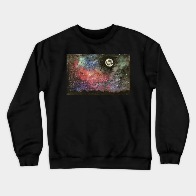 Galaxy Crewneck Sweatshirt by hollydoesart